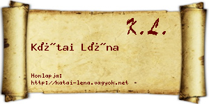 Kátai Léna névjegykártya